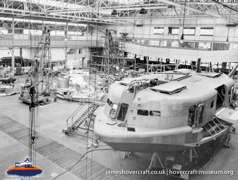 SRN3 during construction -   (submitted by The <a href='http://www.hovercraft-museum.org/' target='_blank'>Hovercraft Museum Trust</a>).